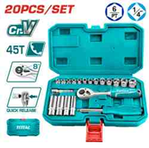 20 Pcs 1/4" socket set THT141201
